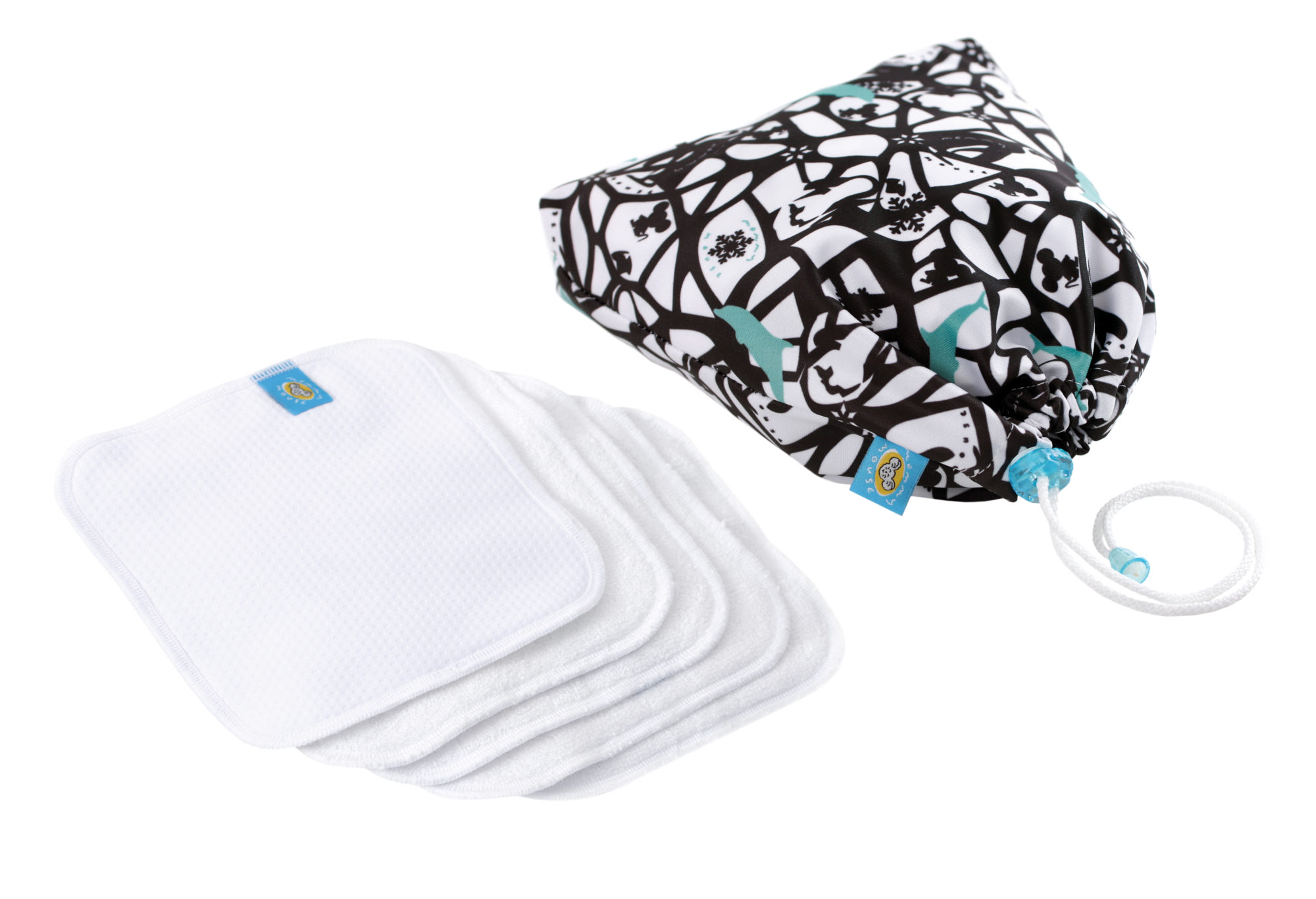 ADELLIA_woreczek-a Reusable Wipe Bag + 5 reusable wipes (ADELLIA) – set
