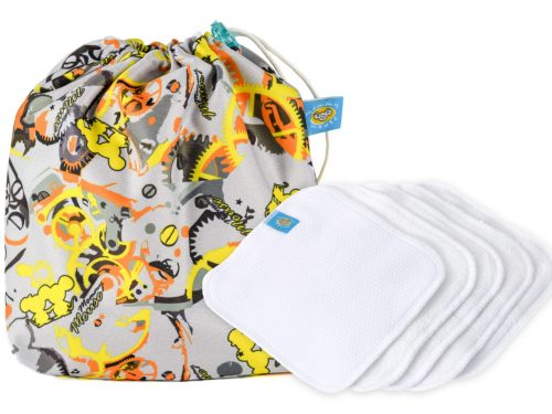 Reusable Wipe Pouch + 5pcs Reusable Wipes (TIMME) - COMBINED SET