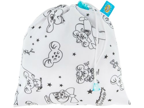 KOMPLET - Woreczek na chusteczki wielorazowe i 5szt. chusteczek wielorazowych (WHITE)