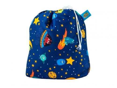 Woreczek na chusteczki wielorazowe + 5 chusteczek wielorazowych (MONSTER) - zestaw