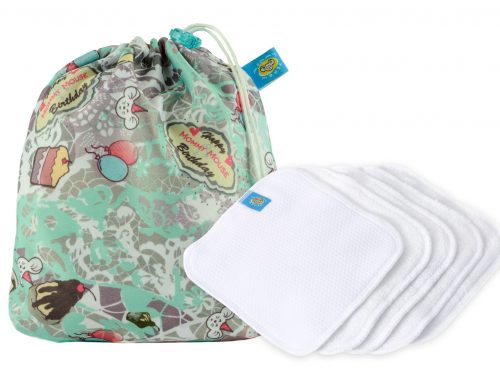 Reusable Wipe Pouch + 5pcs Reusable Wipes (BIRTHDAYS) - COMBINED SET